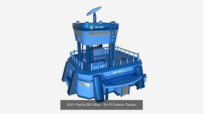 10 SciFi Facility B Collection - Sci Fi Exterior Design 3D Model Pack 6