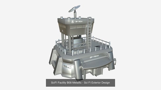 10 SciFi Facility B Collection - Sci Fi Exterior Design 3D Model Pack 5
