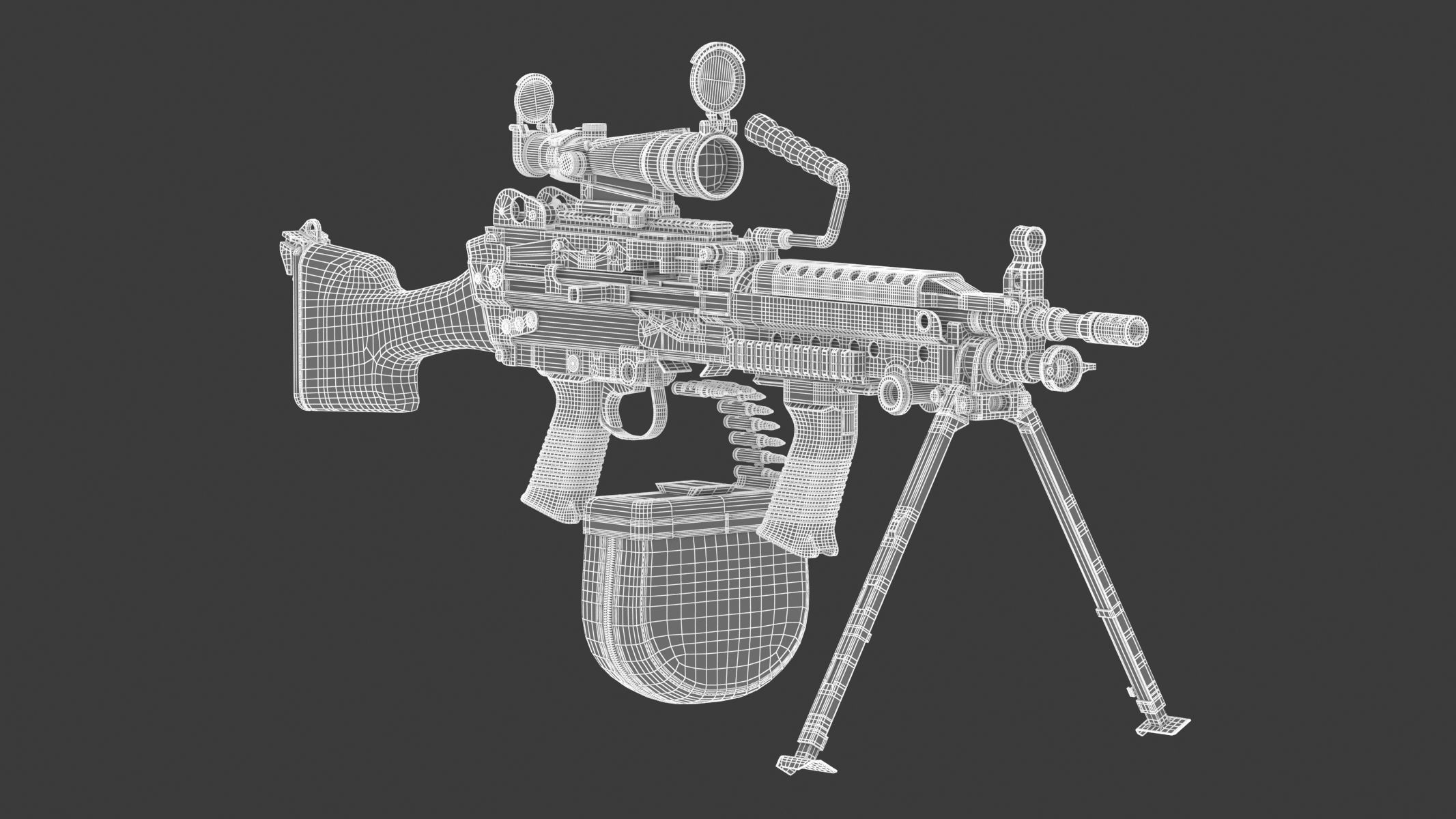M249 Light Machine Gun 3D model_19