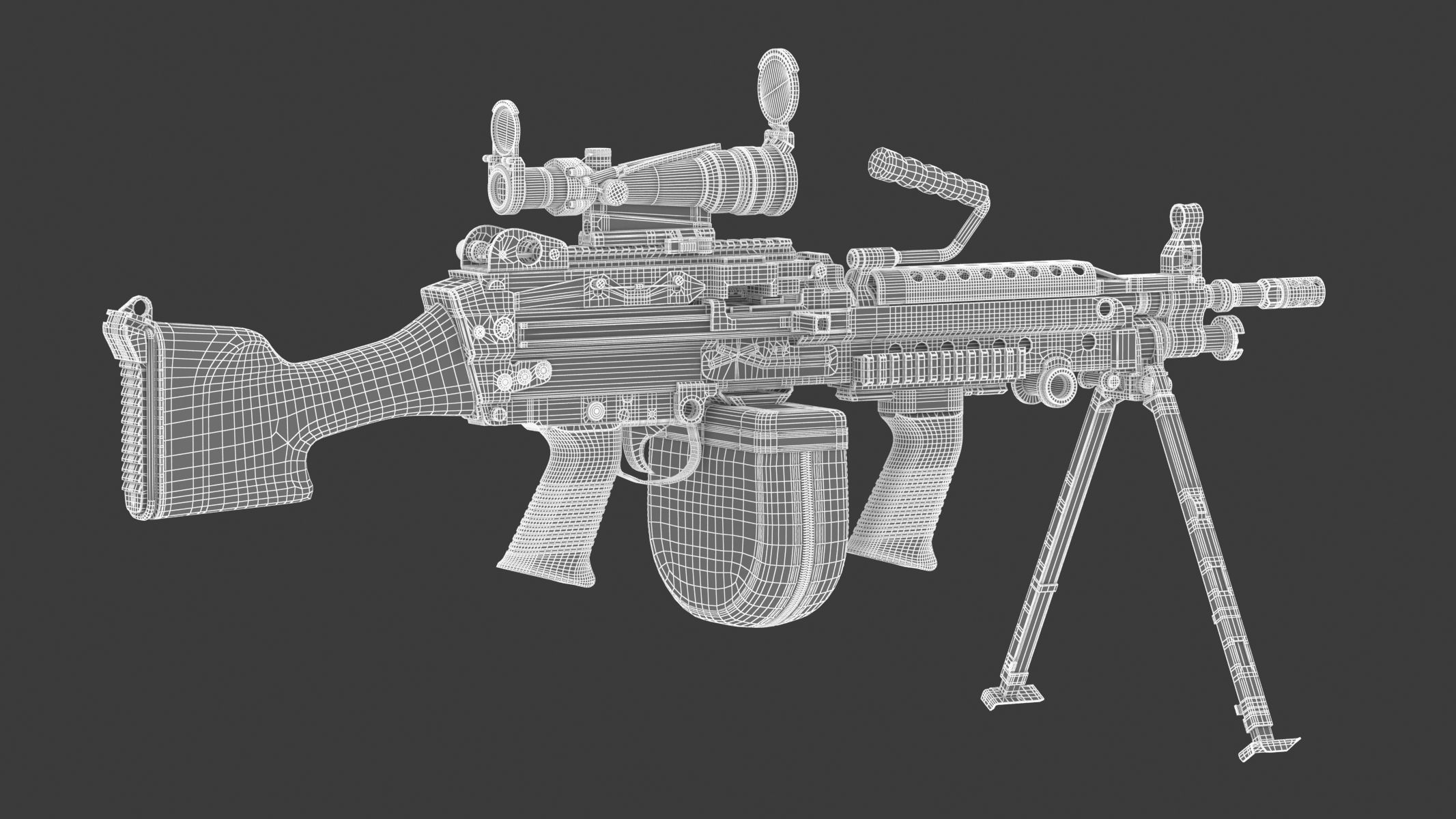 M249 Light Machine Gun 3D model_15
