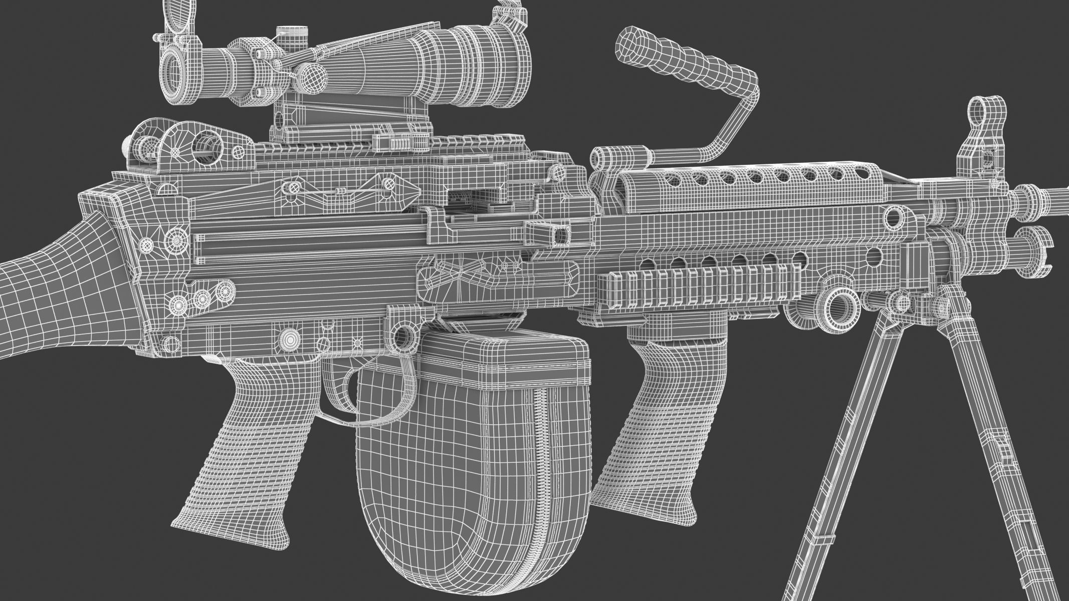 M249 Light Machine Gun 3D model_20