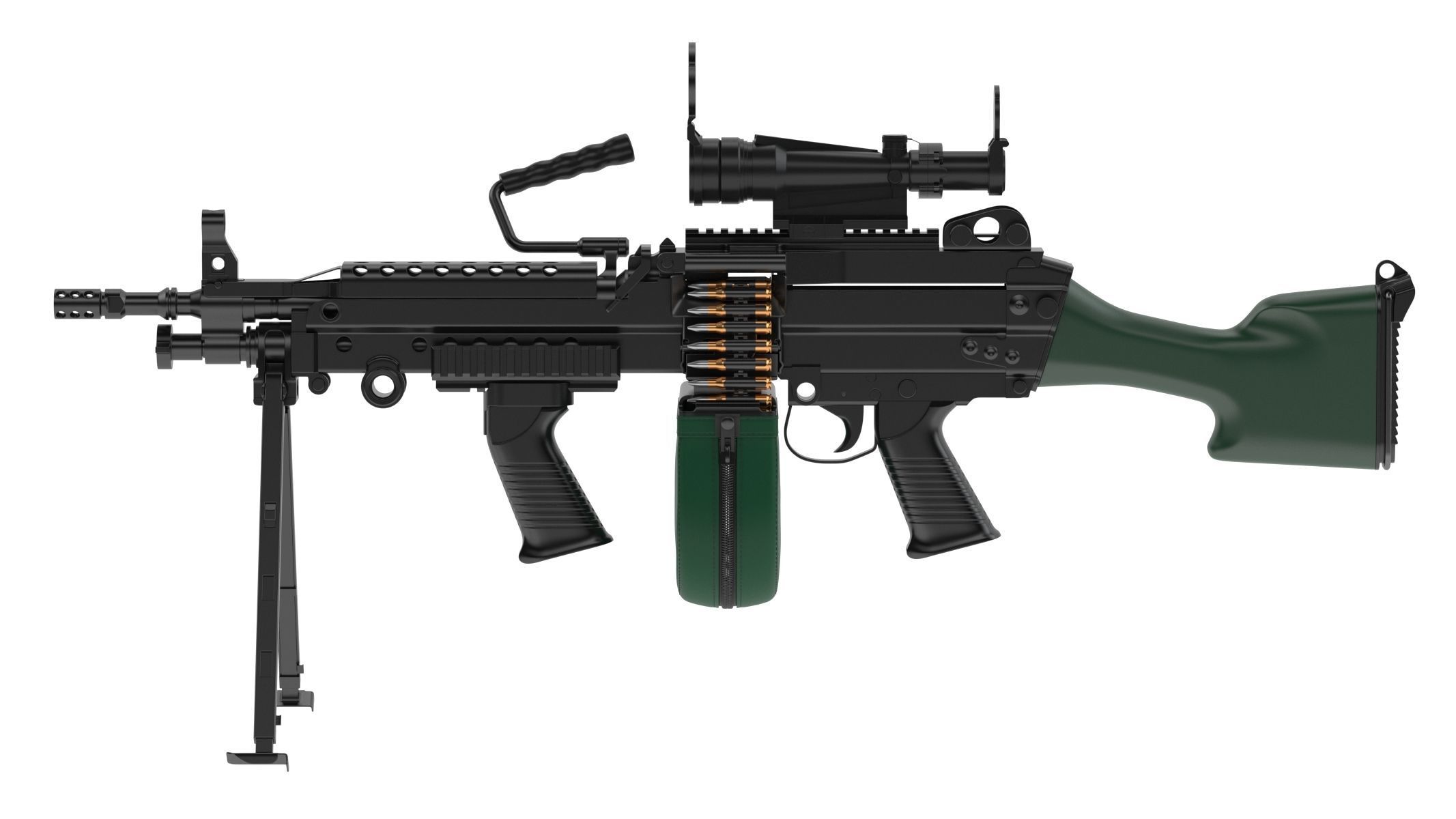 M249 Light Machine Gun 3D model_2