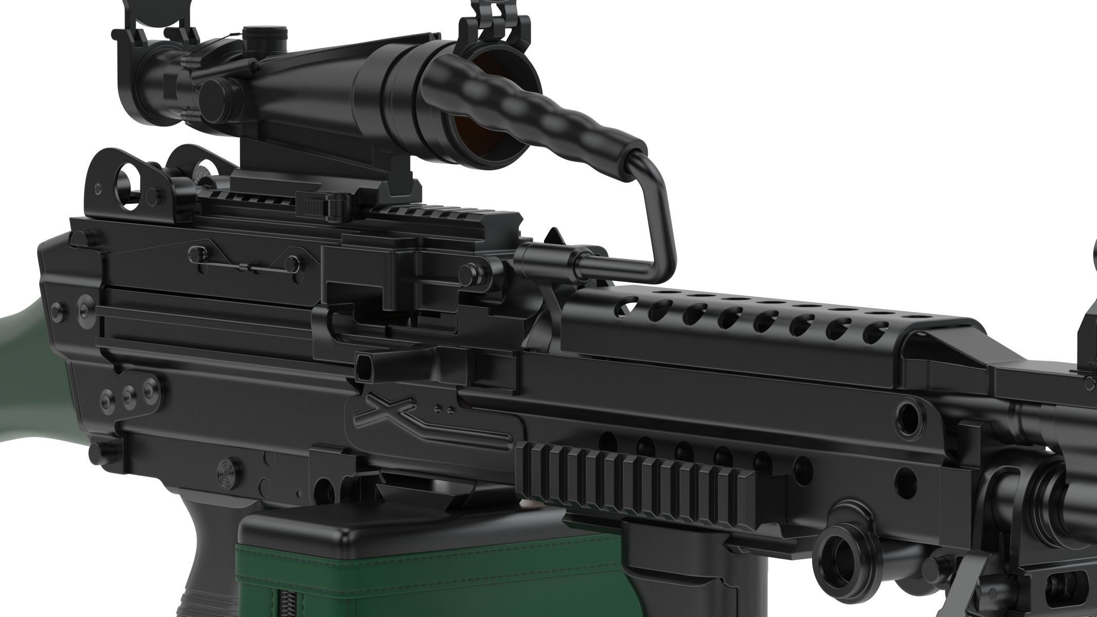 M249 Light Machine Gun 3D model_9