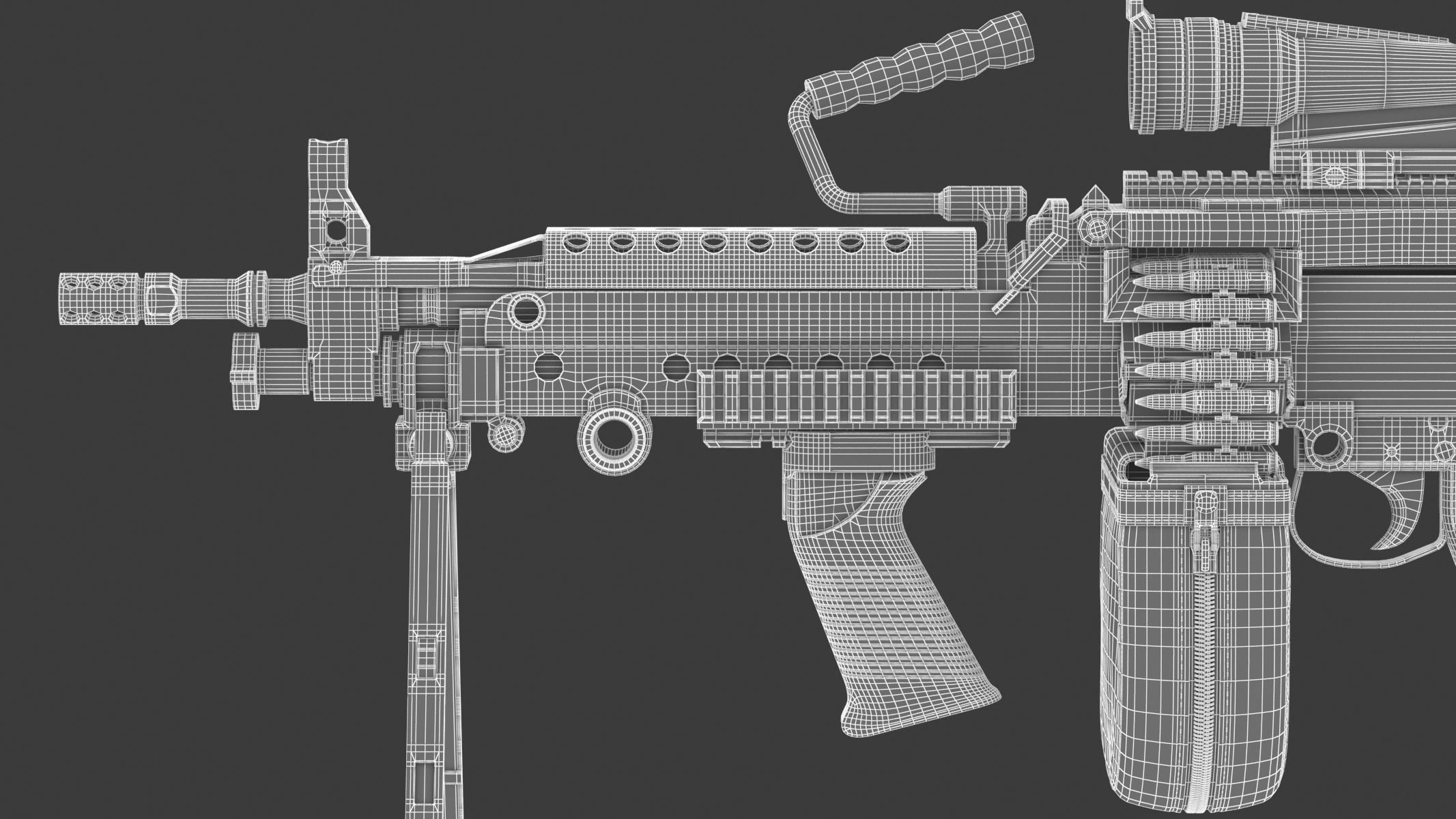 M249 Light Machine Gun 3D model_22