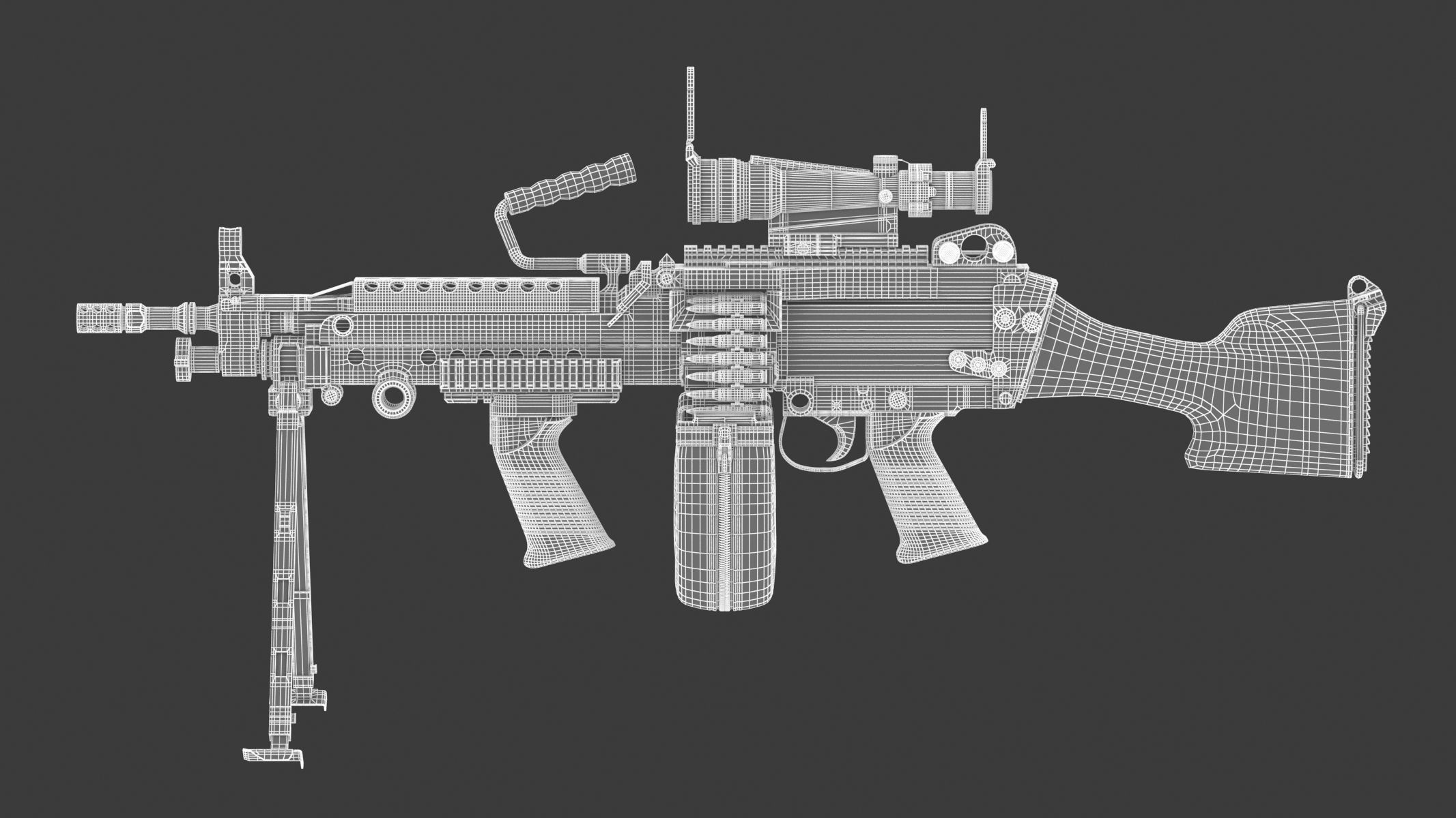 M249 Light Machine Gun 3D model_17