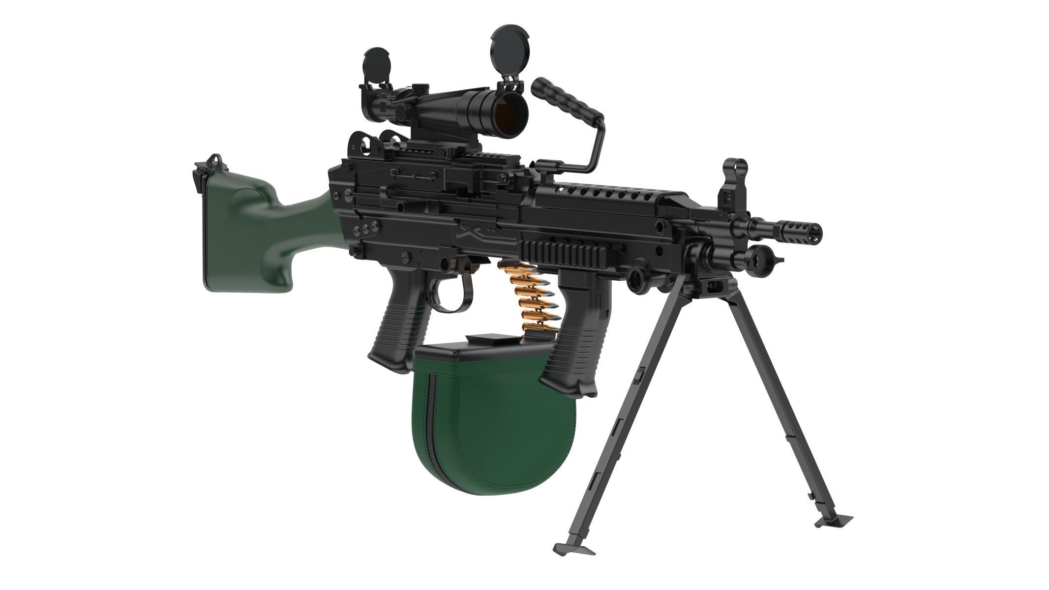 M249 Light Machine Gun 3D model_4