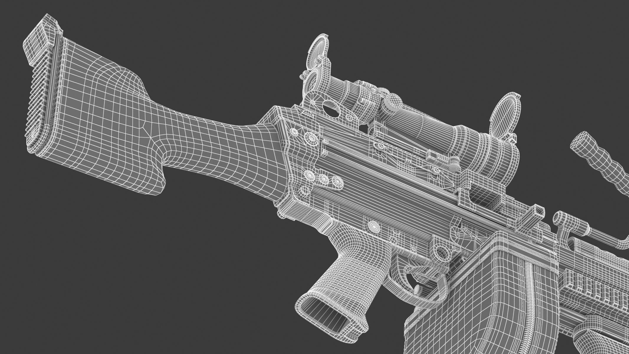 M249 Light Machine Gun 3D model_26