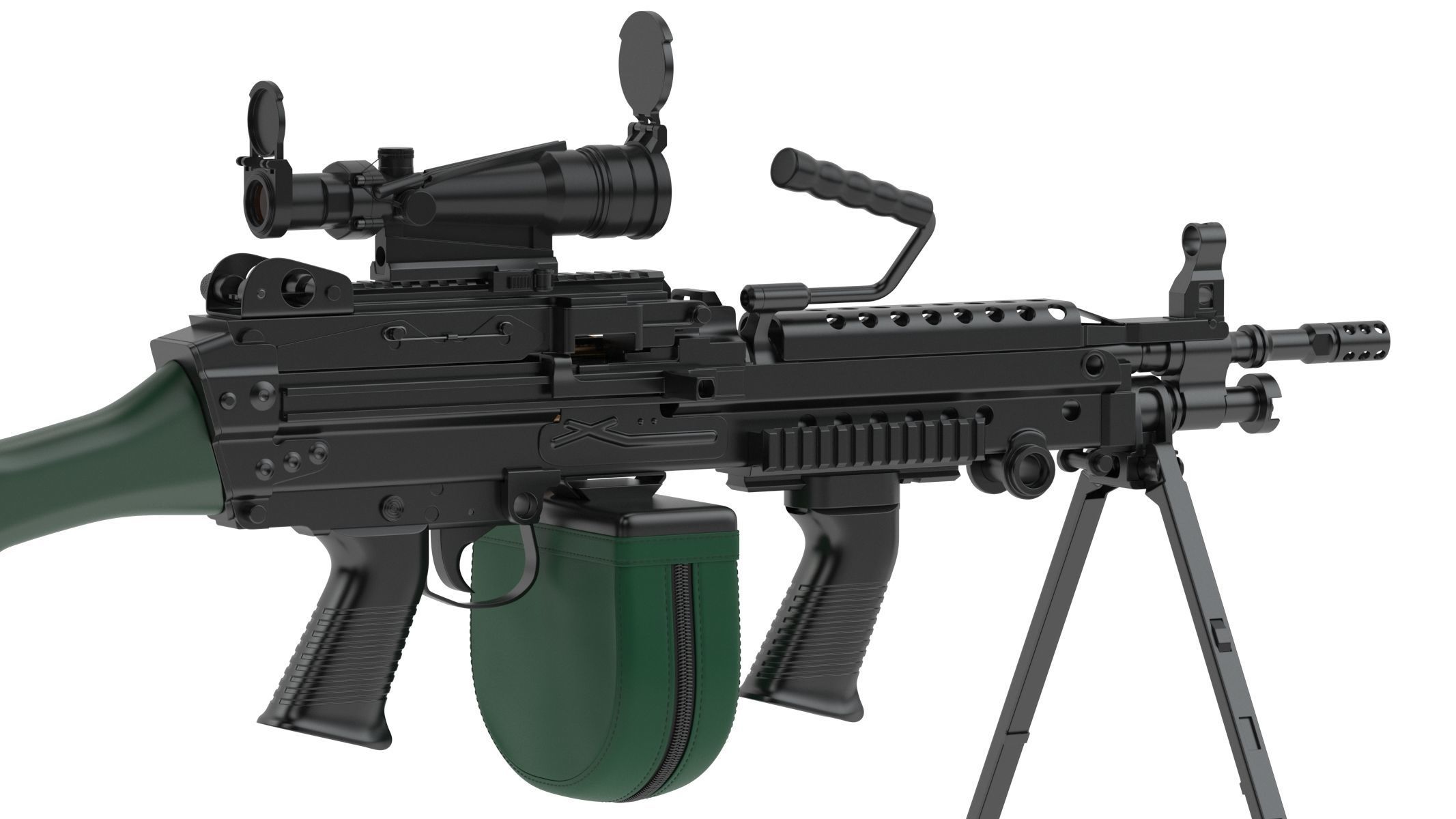 M249 Light Machine Gun 3D model_5