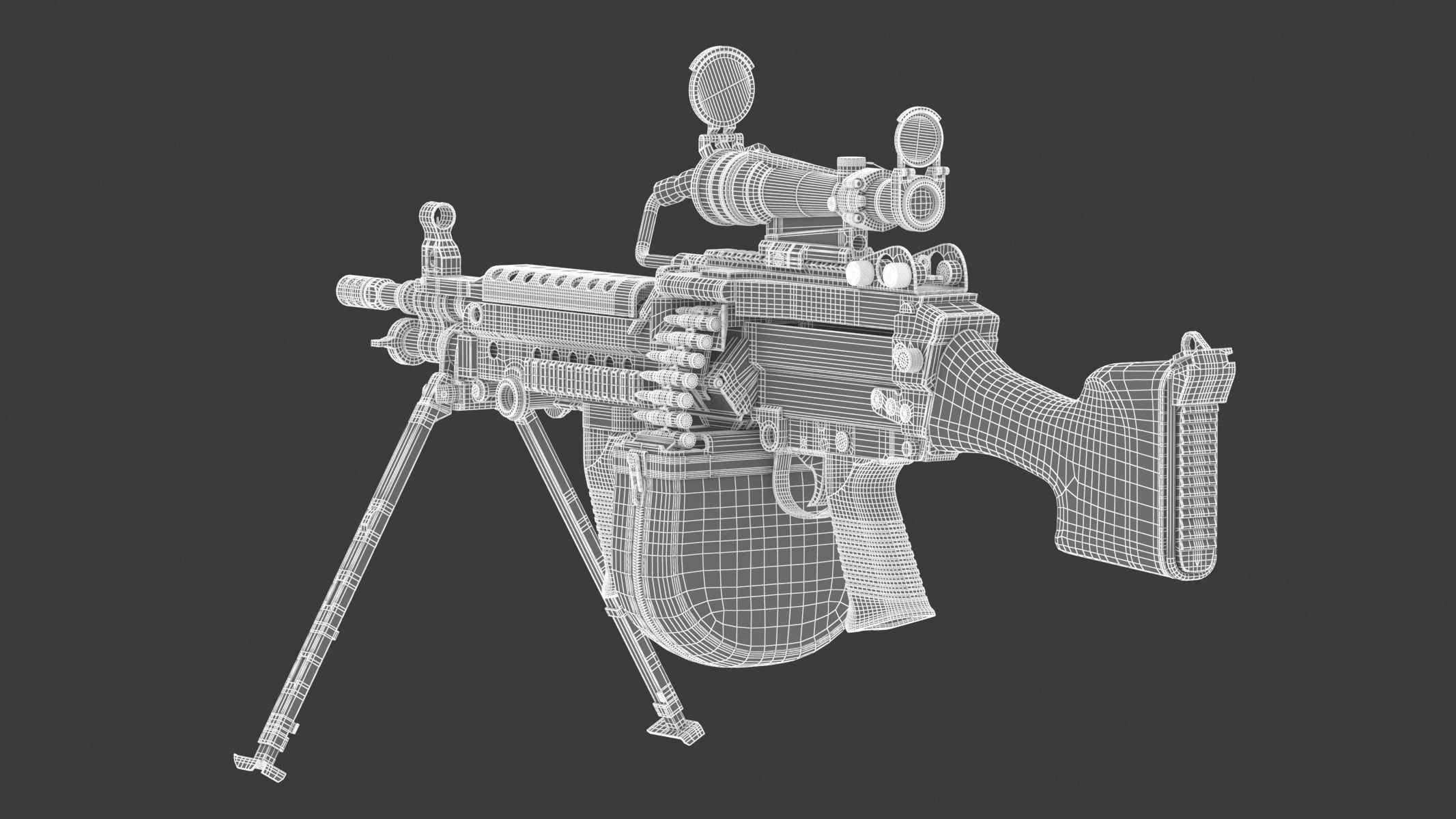 M249 Light Machine Gun 3D model_16