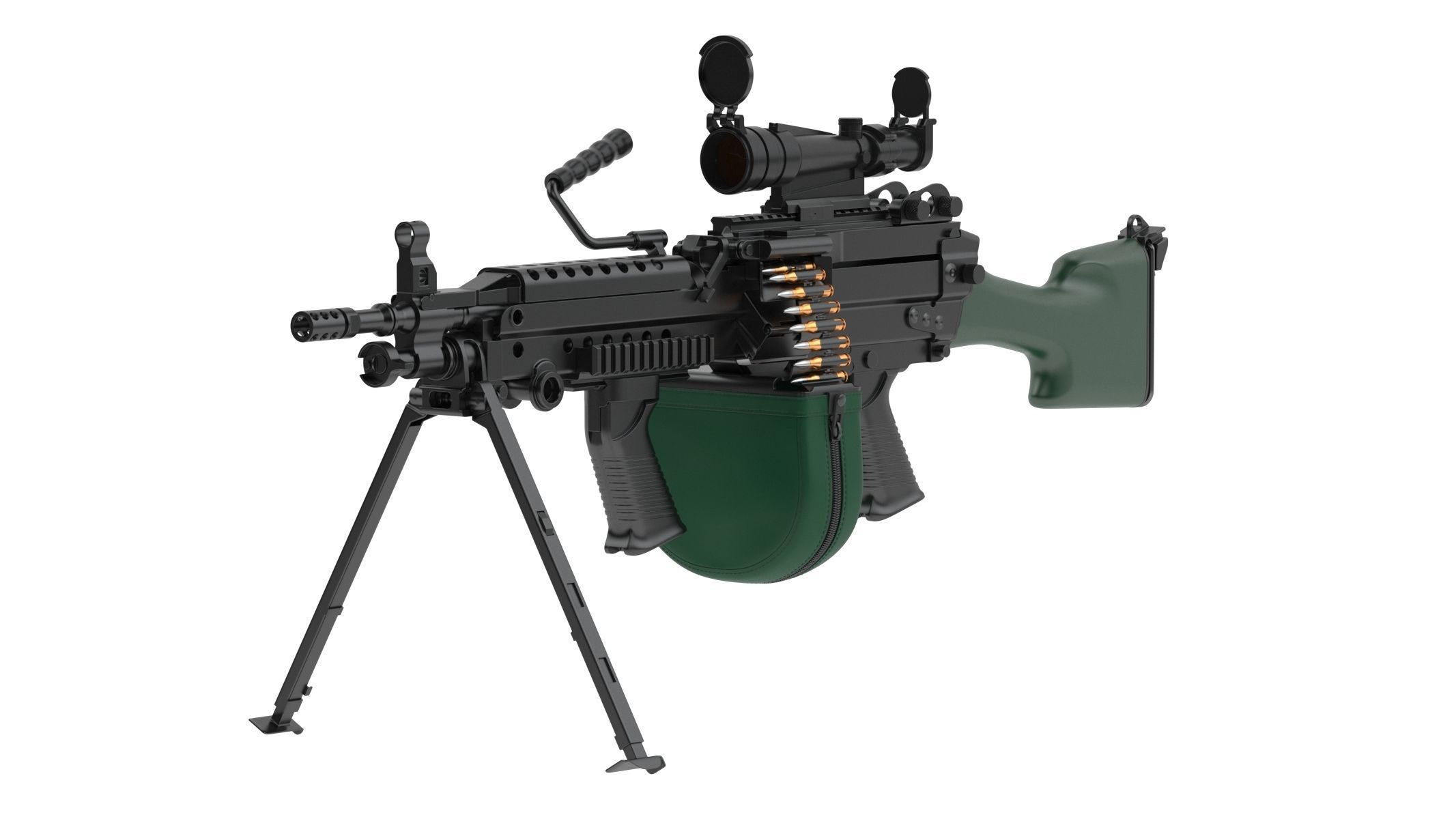 M249 Light Machine Gun 3D model_3