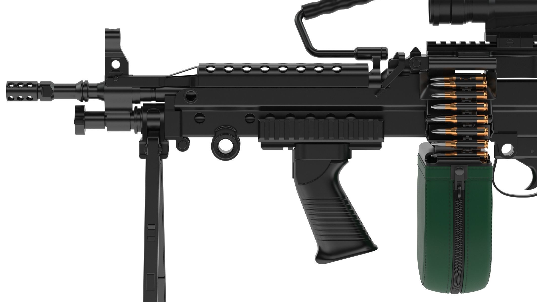 M249 Light Machine Gun 3D model_7