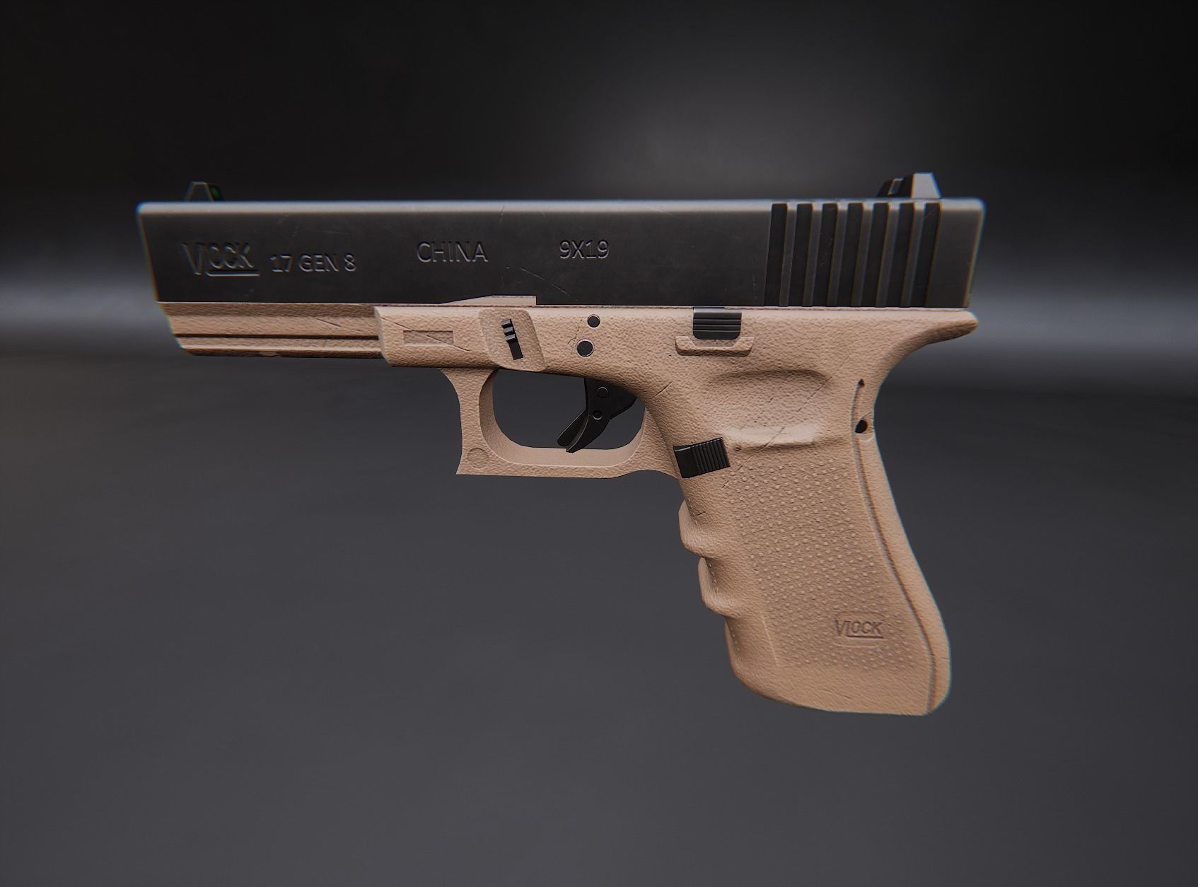 AAA Glock Game Ready PBR Low-poly 3D model_11