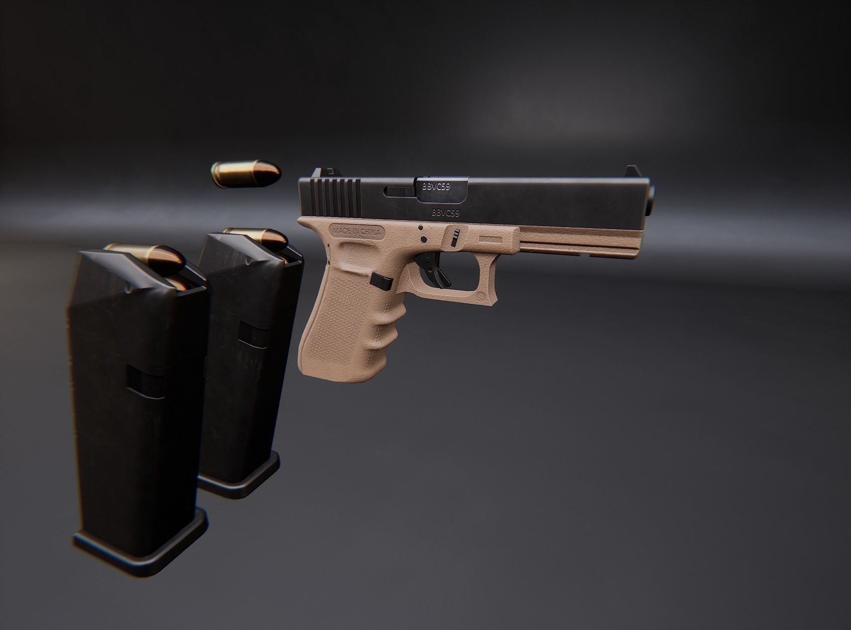 AAA Glock Game Ready PBR Low-poly 3D model_10