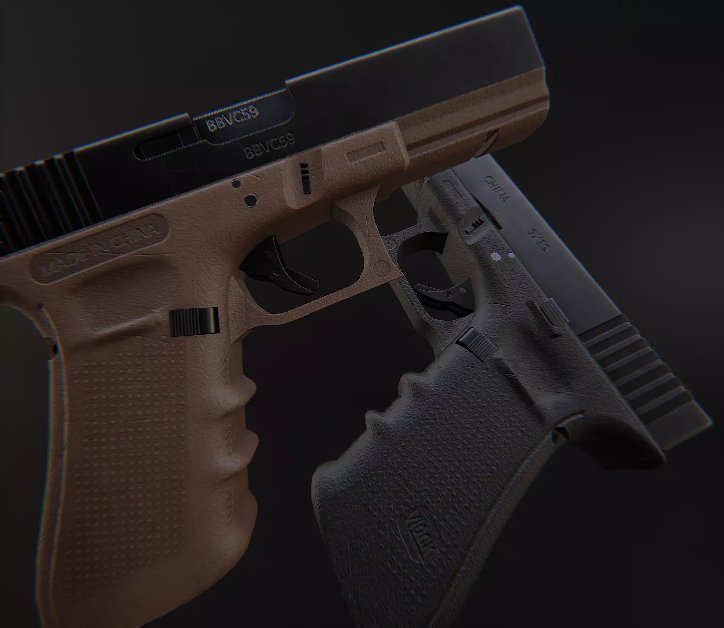 AAA Glock Game Ready PBR Low-poly 3D model_0
