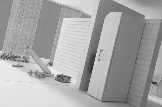 Gym With Shower Scene