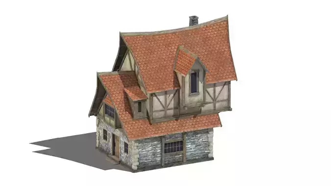 Medieval Building 07 Low Poly PBR Realistic