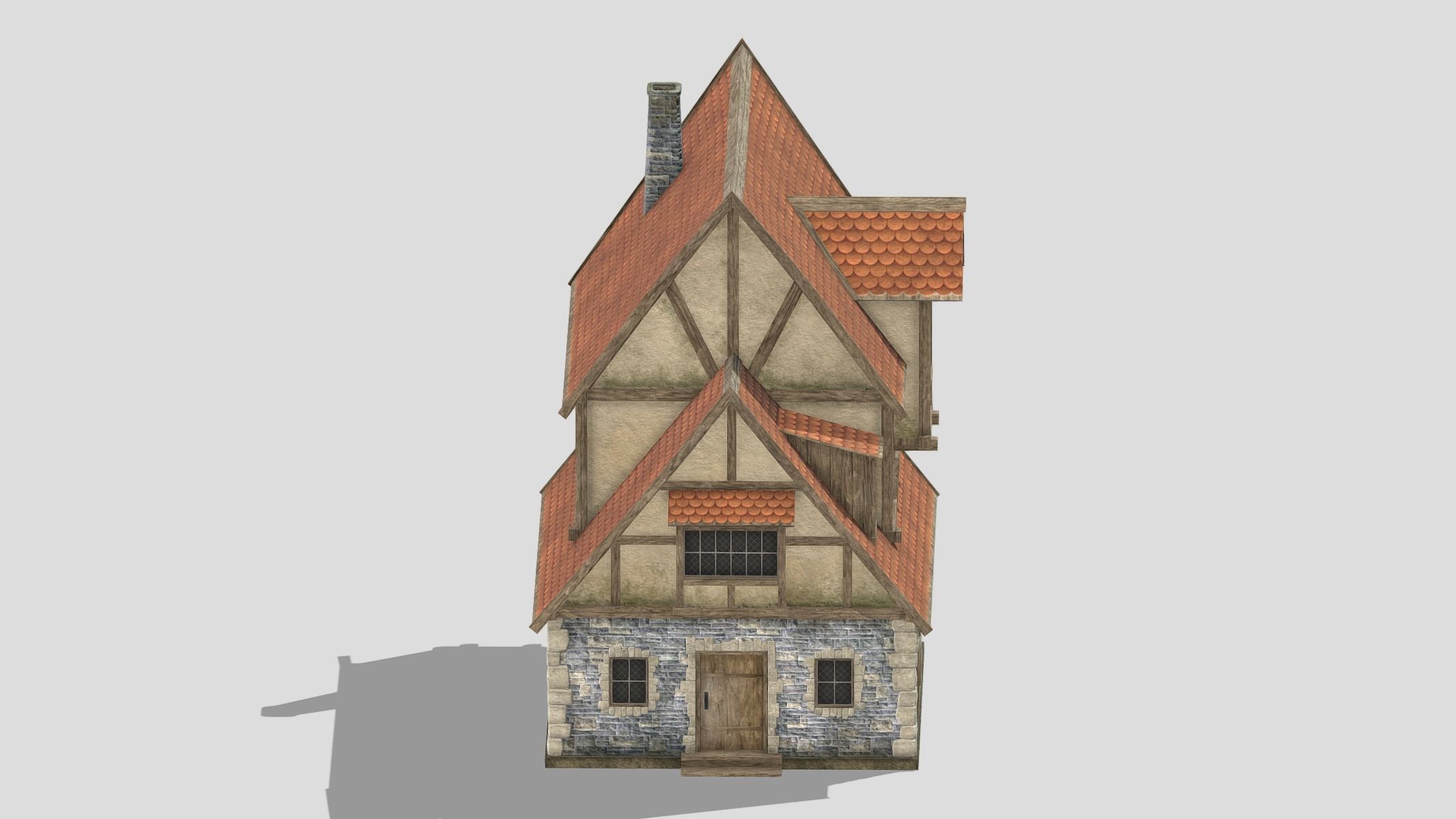Medieval Building 07 Low Poly PBR Realistic Low-poly 3D model_2
