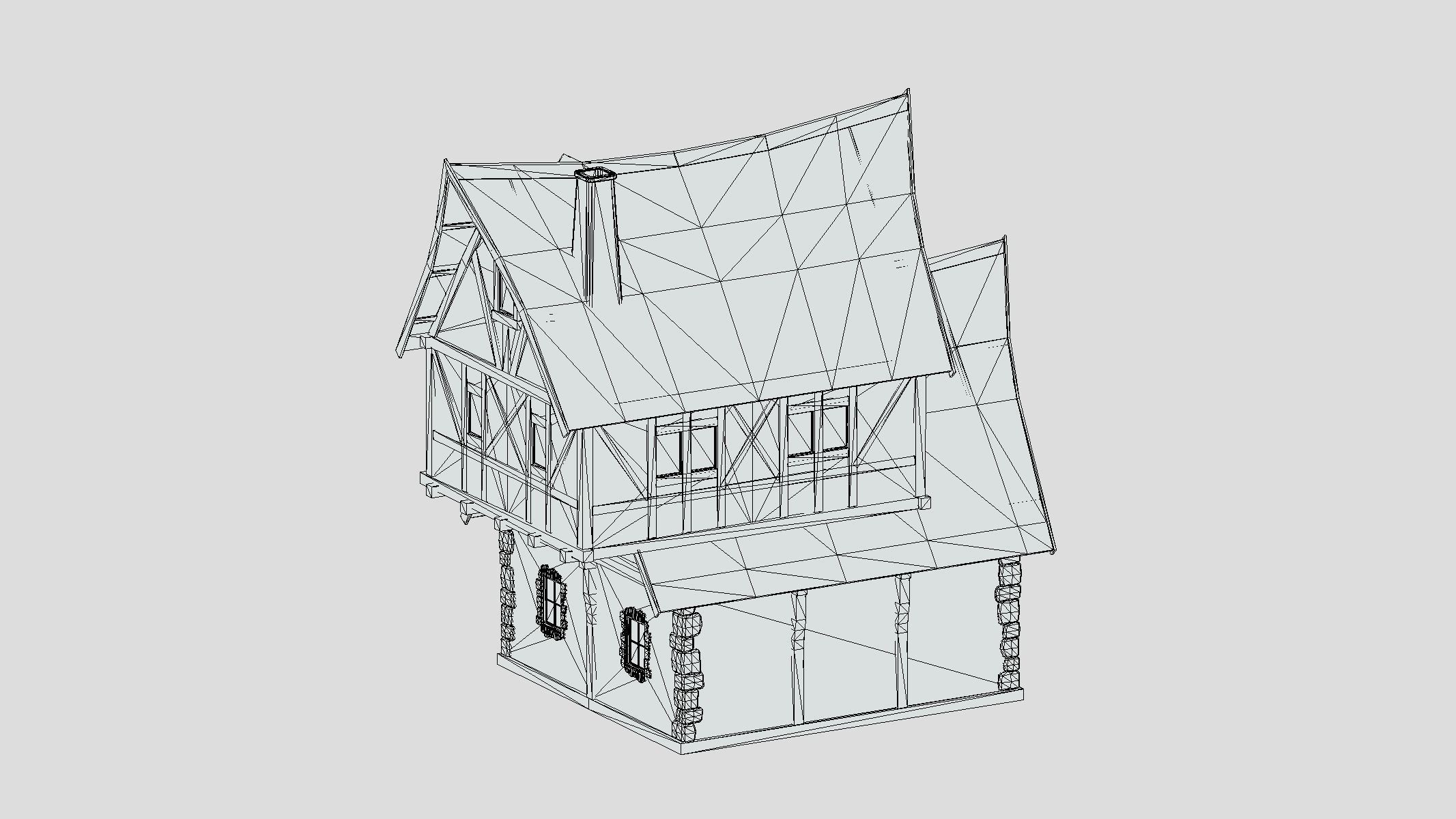 Medieval Building 07 Low Poly PBR Realistic Low-poly 3D model_6