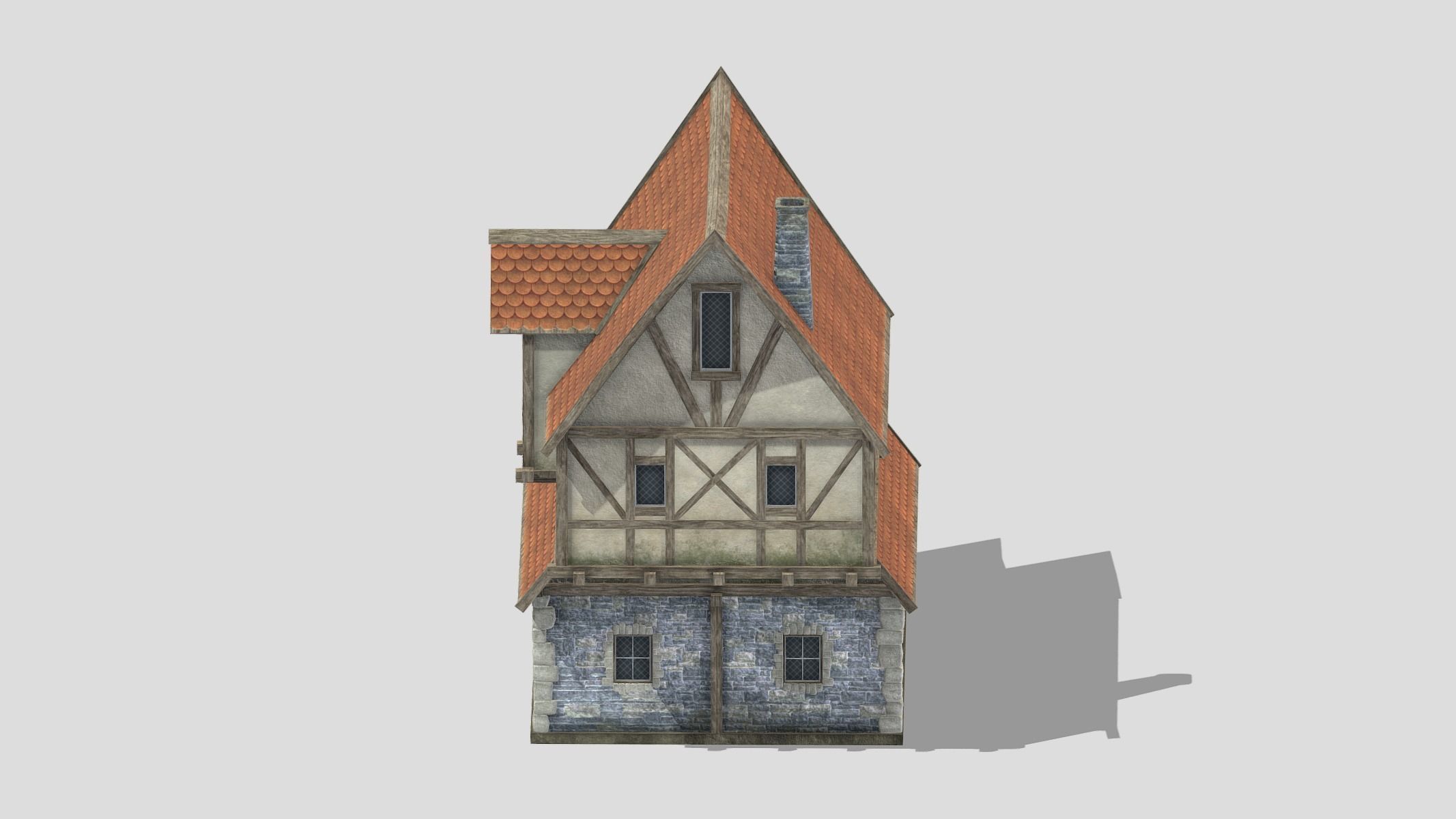 Medieval Building 07 Low Poly PBR Realistic Low-poly 3D model_7