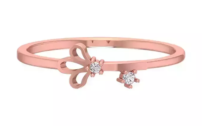 Solitaire Women Light Weight Band Ring