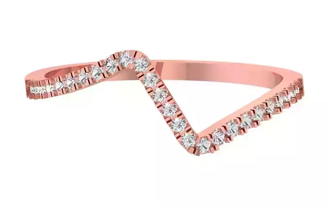 Solitaire Women Light Weight Band Ring