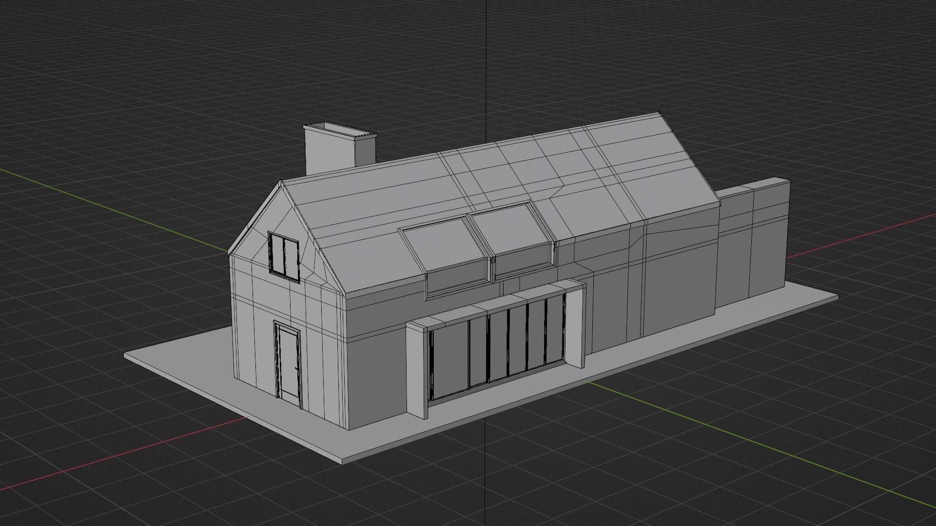 Modern Wooden House 3D model_8