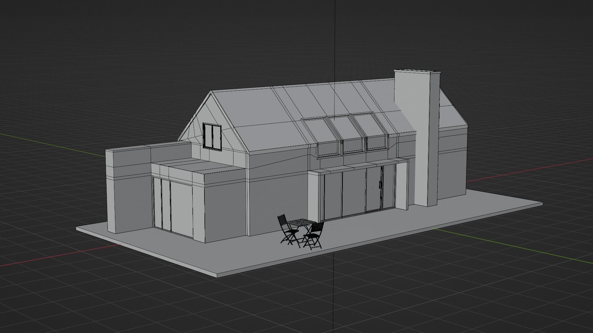 Modern Wooden House 3D model_7