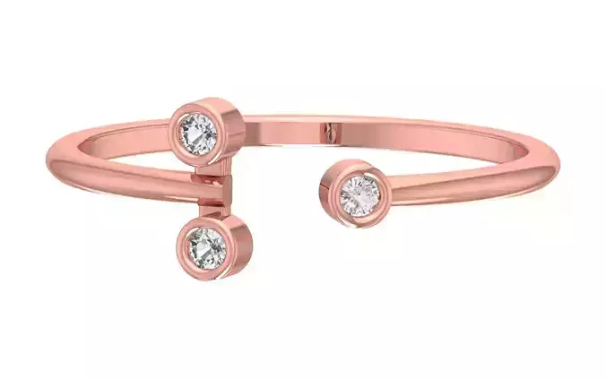 Solitaire Women Light Weight Band Ring