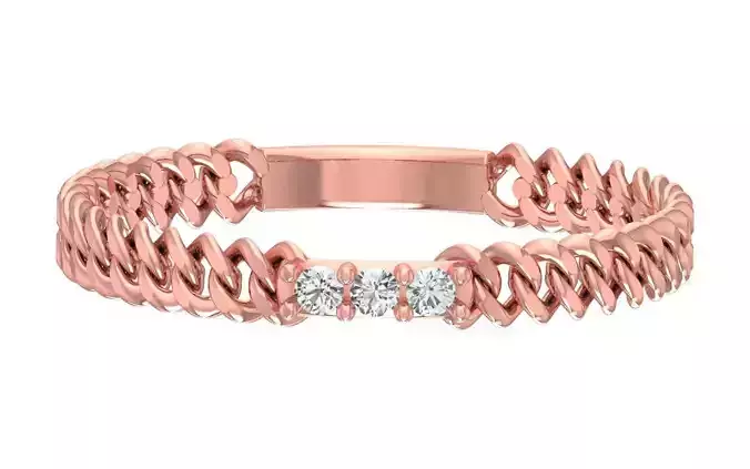 Solitaire Women Light Weight chain  Band Ring 3D print model