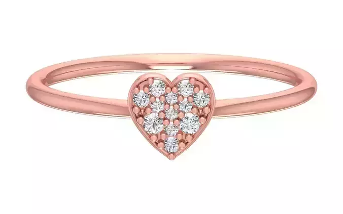 Solitaire Women Light Weight Heart Band Ring