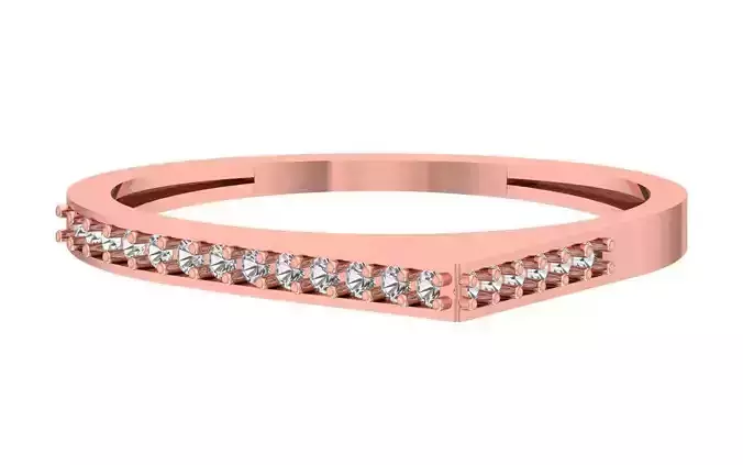 Solitaire Women Light Weight Band Ring