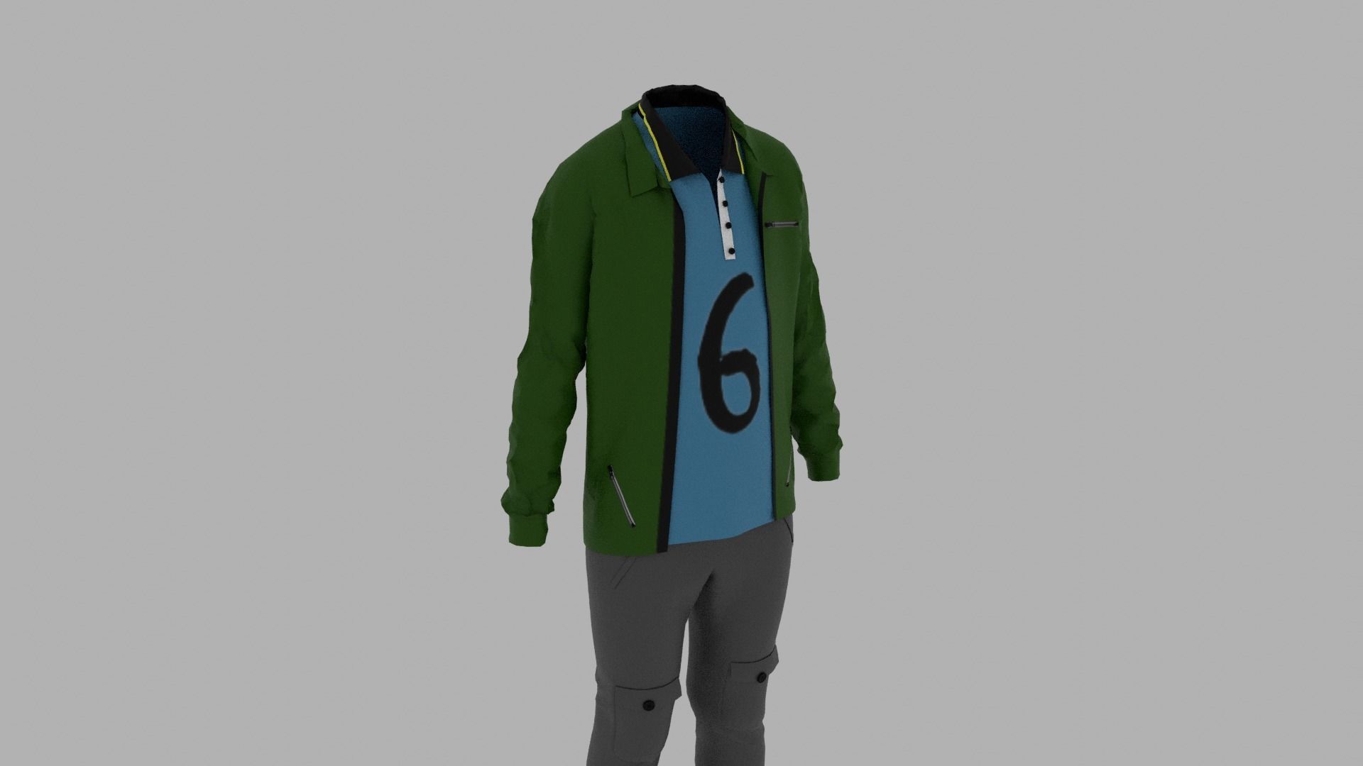 Boy Clothes Outfit Low-poly 3D model_4