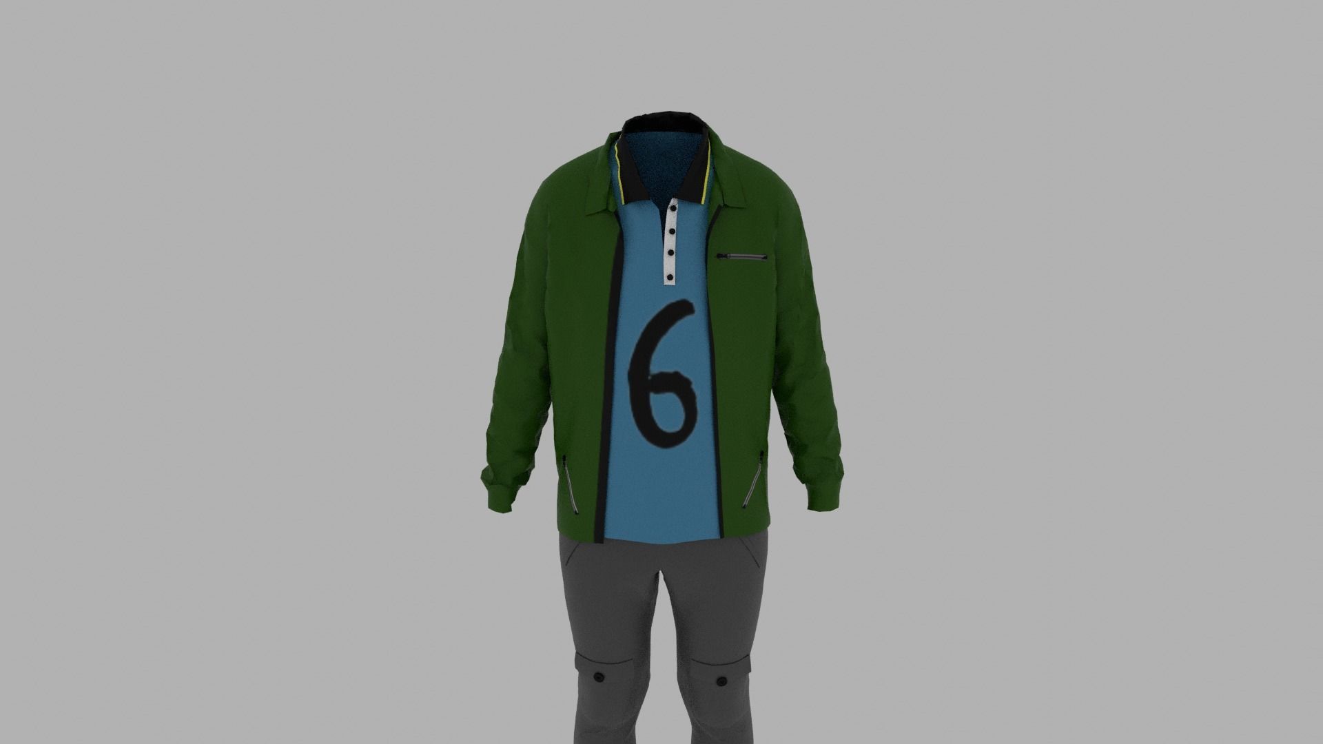 Boy Clothes Outfit Low-poly 3D model_5