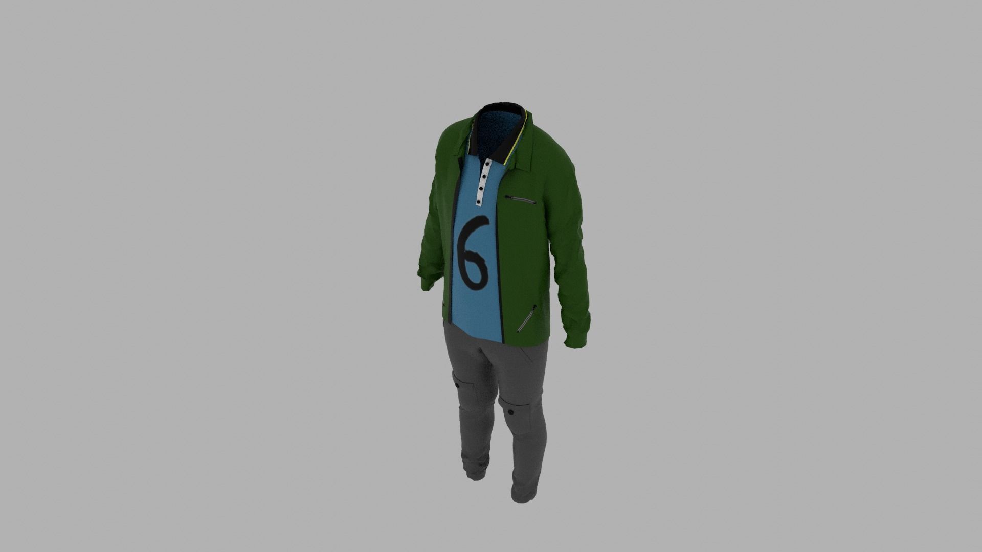 Boy Clothes Outfit Low-poly 3D model_6