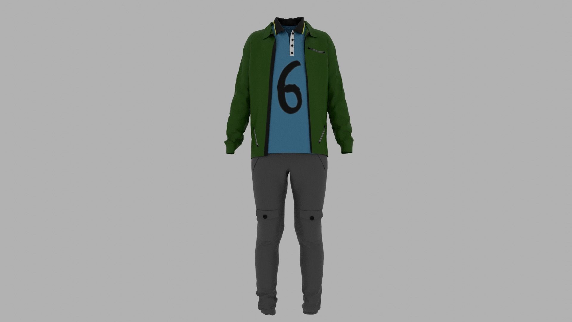 Boy Clothes Outfit Low-poly 3D model_1