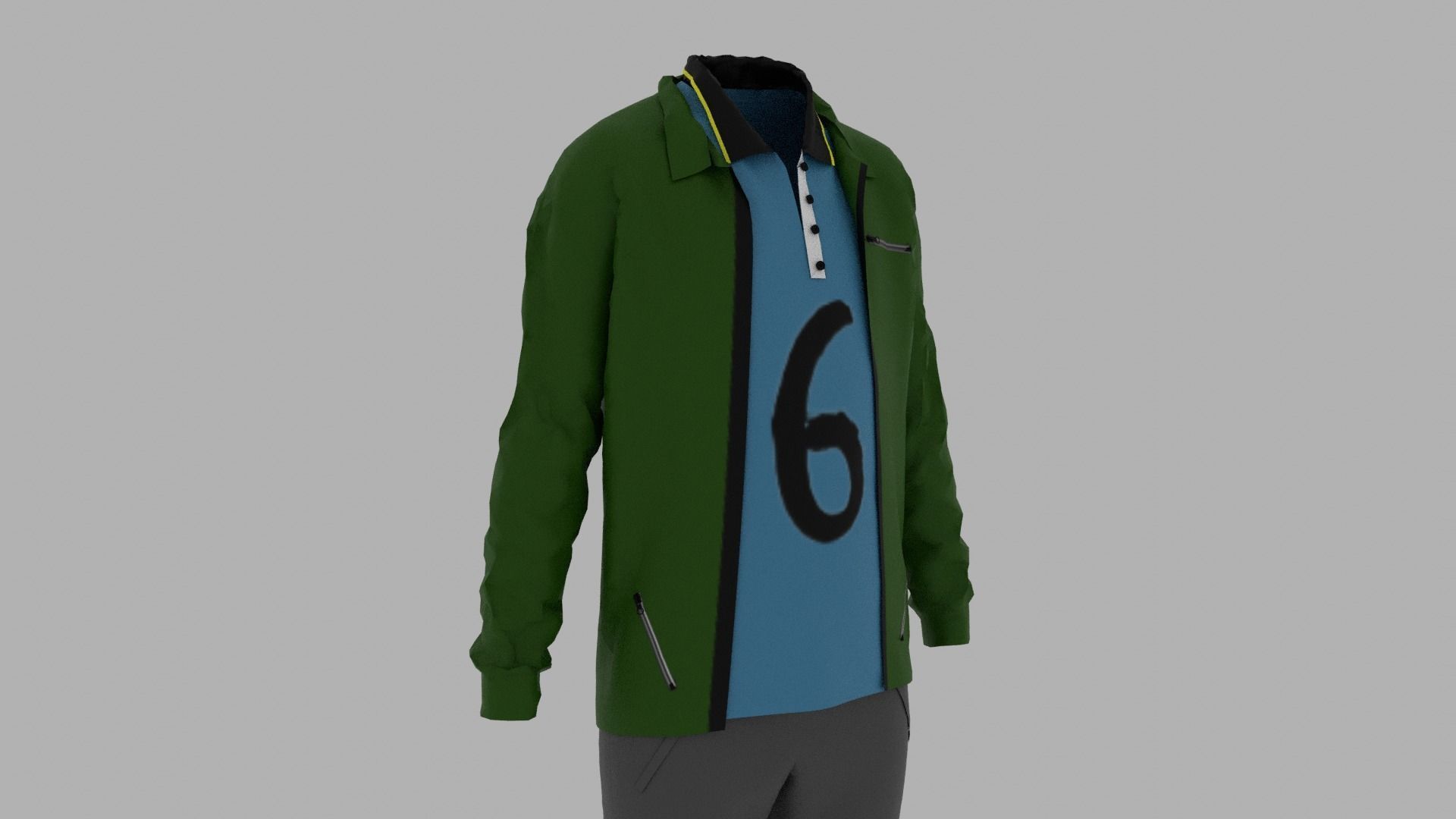 Boy Clothes Outfit Low-poly 3D model_3
