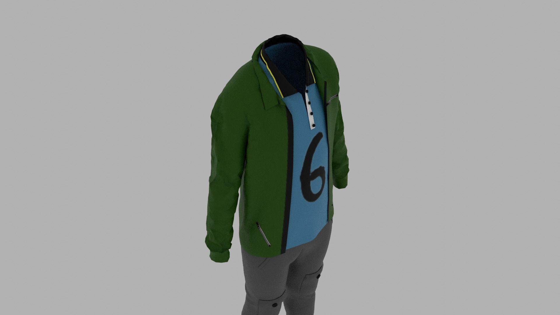 Boy Clothes Outfit Low-poly 3D model_7