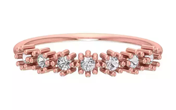 Solitaire Women Light Weight Band Ring