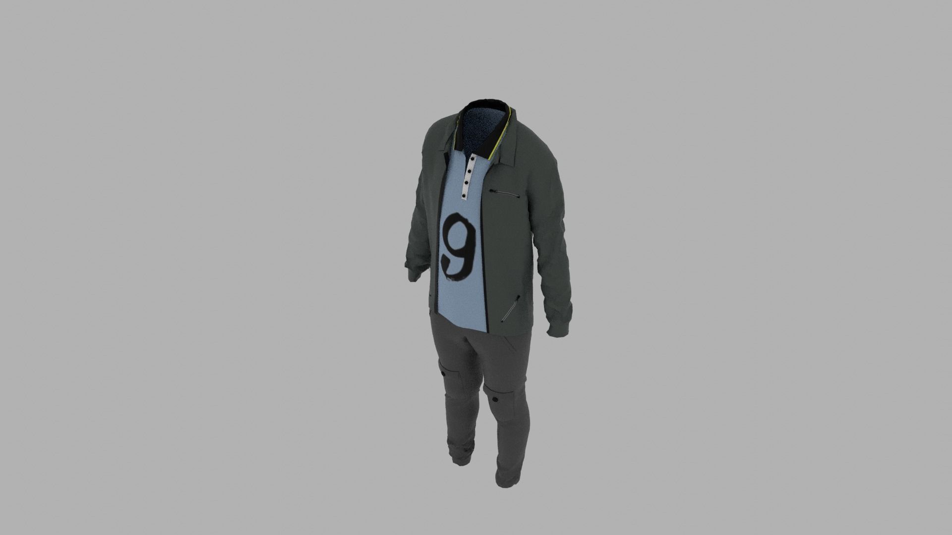 Boy Clothes Outfit  Low-poly 3D model_6