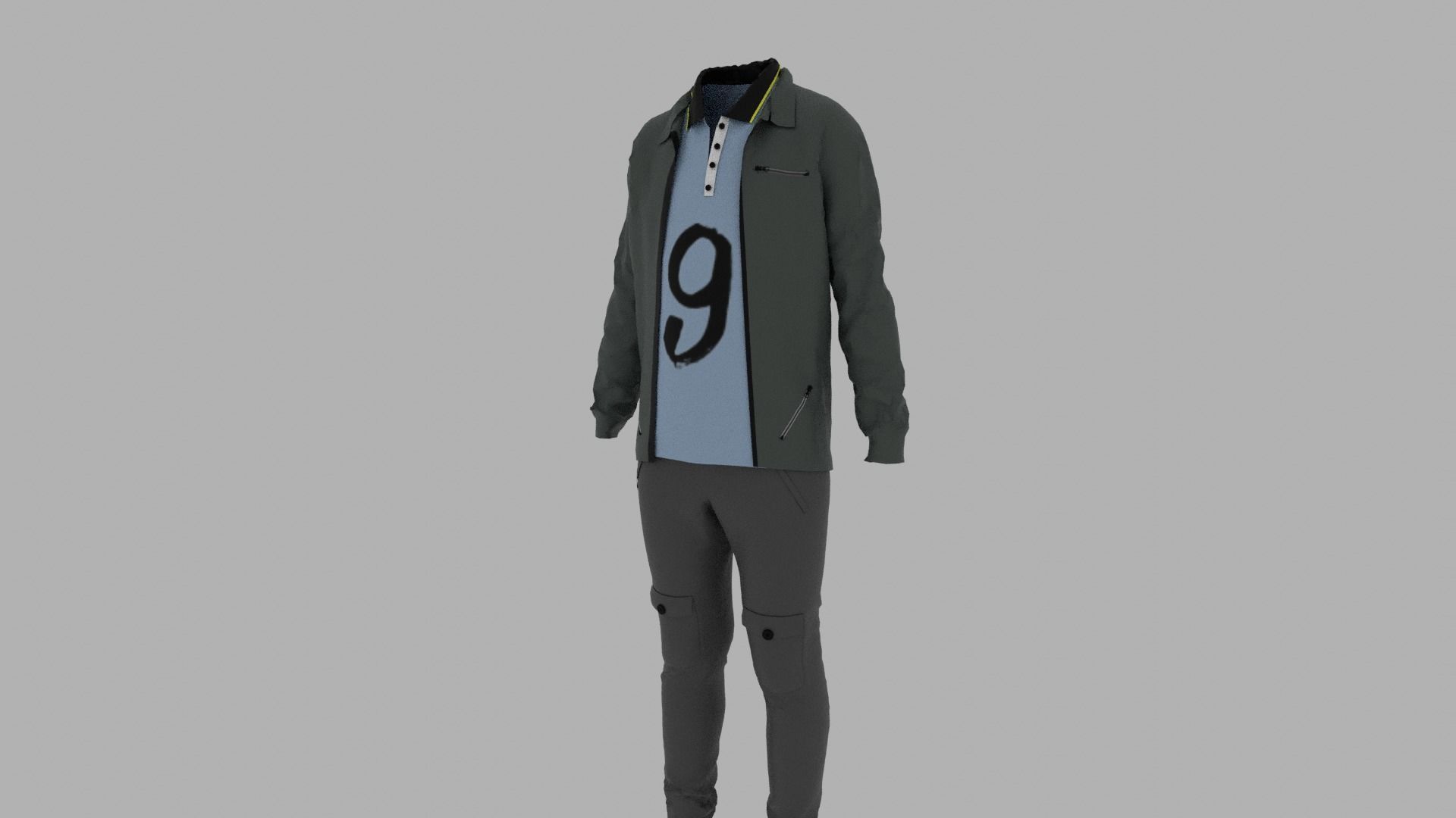 Boy Clothes Outfit  Low-poly 3D model_2
