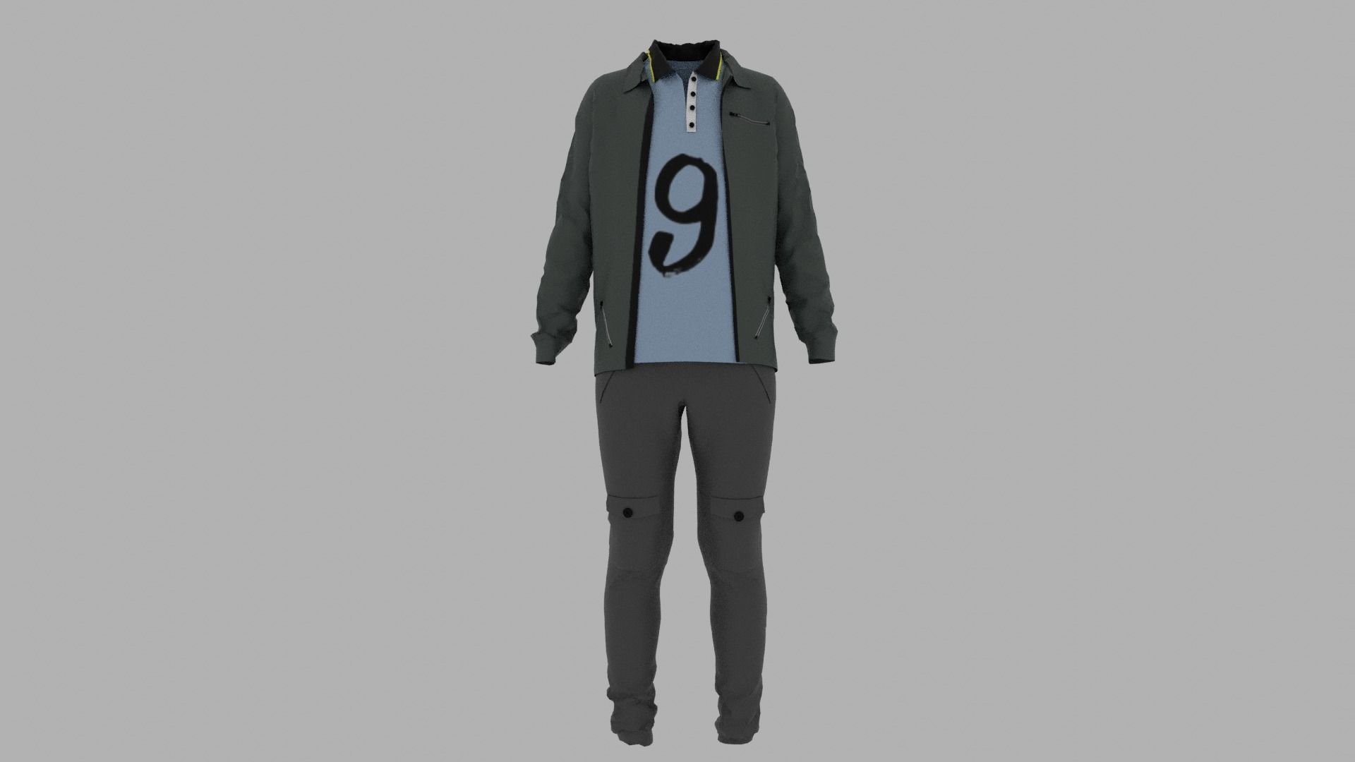 Boy Clothes Outfit  Low-poly 3D model_1