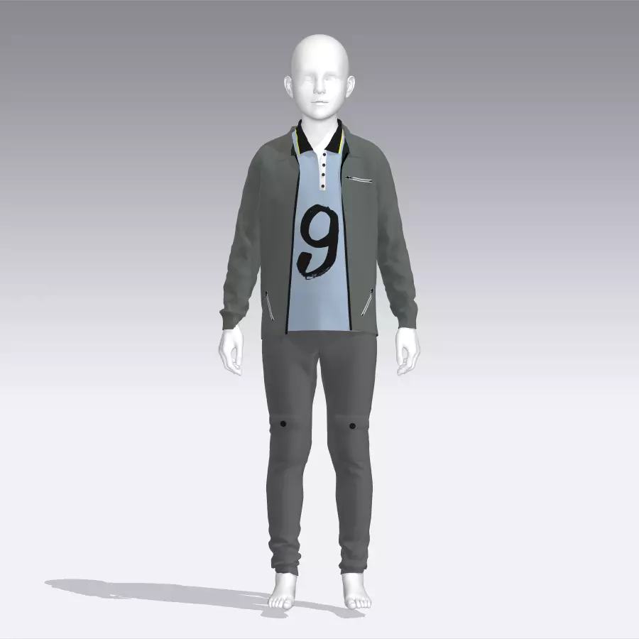 Boy Clothes Outfit  Low-poly 3D model_0