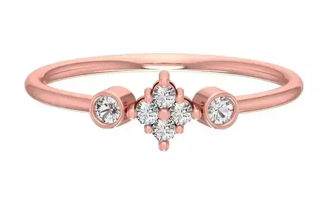 Solitaire Women Light Weight Band Ring