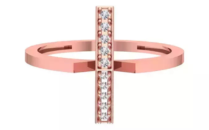 Solitaire Women Light Weight Band Ring