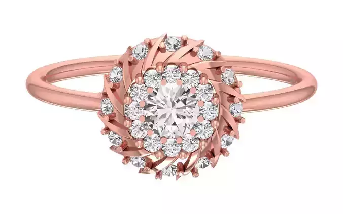 Solitaire Women Light Weight Flower Band Ring