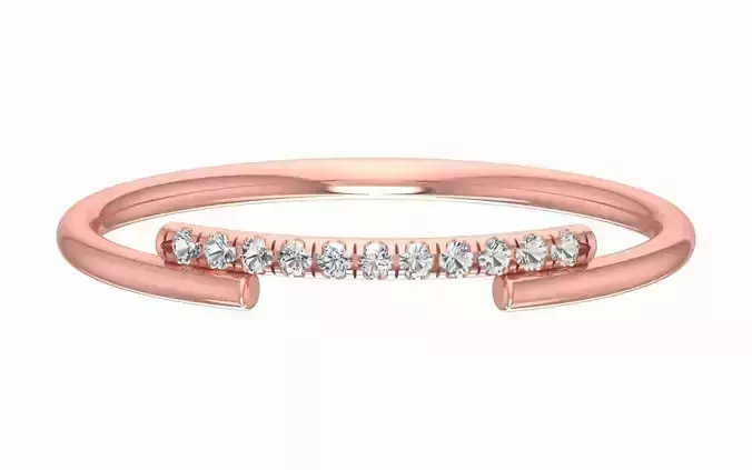 Solitaire Women Light Weight Band Ring