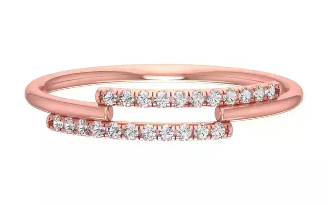 Solitaire Women Light Weight Band Ring