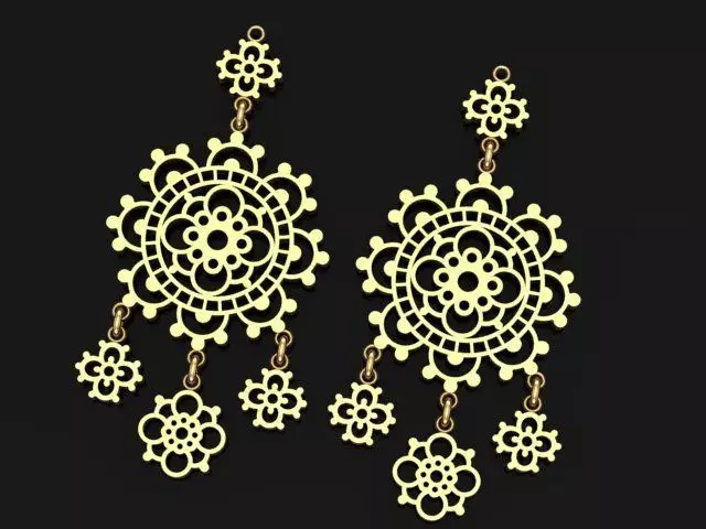 Bohemian Earrings 3D print model_0