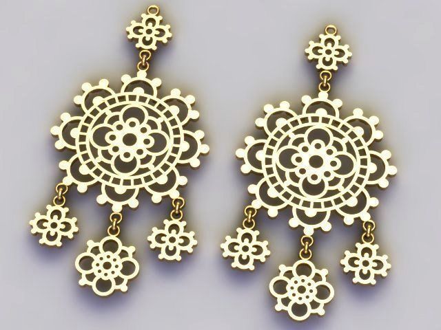 Bohemian Earrings 3D print model_1