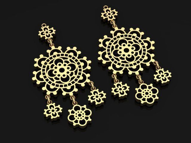 Bohemian Earrings 3D print model_2